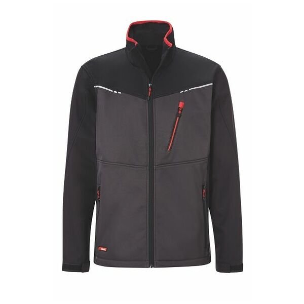 Áo khoác Soft shell, xám đậm / đen / đỏ, kích thước Unisex: XL
