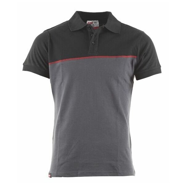 Áo Polo Nữ, xám đậm / đen / đỏ, Cỡ Unisex: L