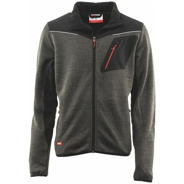 Áo khoác dệt kim, xám đậm / đen / đỏ, unisex, cỡ M