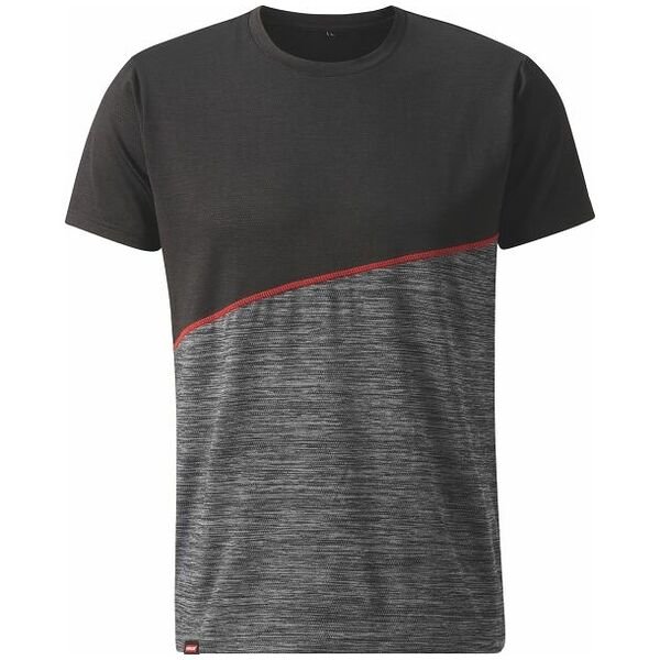 Áo thun chức năng, xám đậm / đen / đỏ, Unisex size: L
