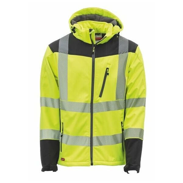 Áo khoác soft shell phản quang cao, vàng / xám, cỡ Unisex: M