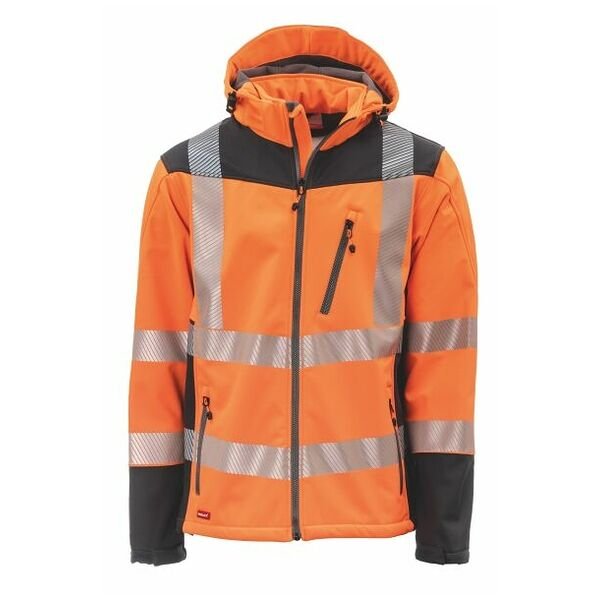 Áo khoác Soft Shell phản quang, cam / xám, kích thước Unisex: S